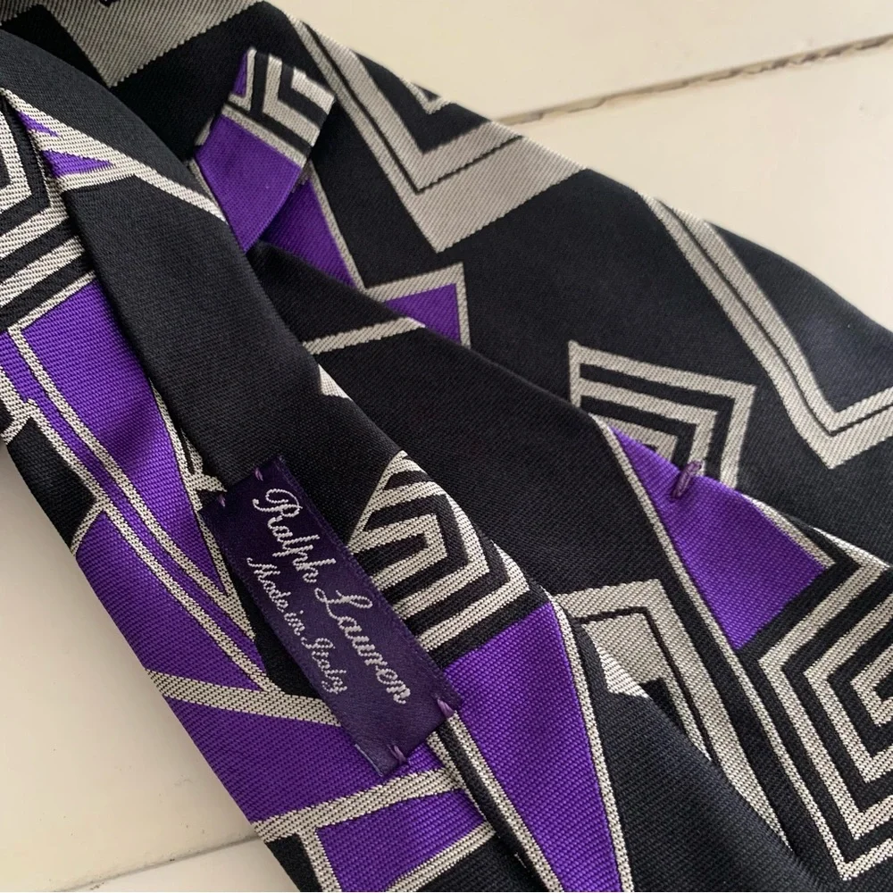 Ralph Lauren Purple Label Geometric Art Deco Tie